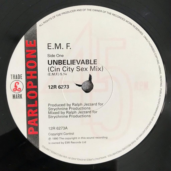 EMF - Unbelievable | Parlophone (12R 6273) - 3 EMF - Unbelievable | Parlophone (12R 6273) - 3