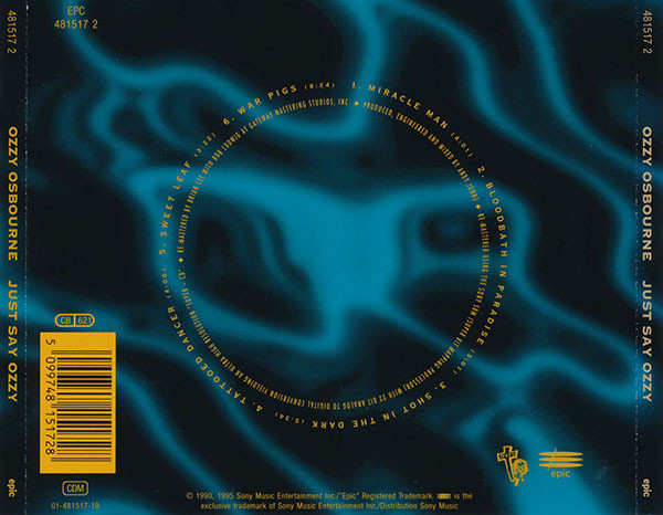Ozzy Osbourne - Just Say Ozzy | Epic (481517 2) - 2