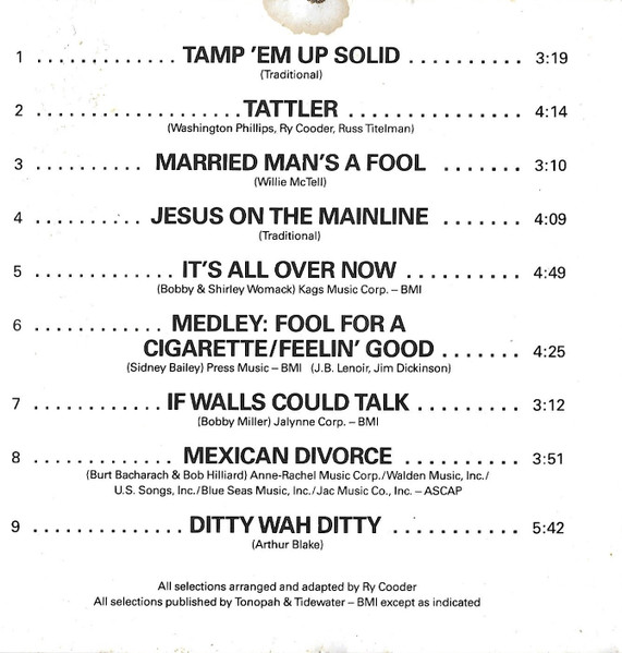 Ry Cooder - Paradise And Lunch CD | Reprise Records (7599-27212-2) - 2