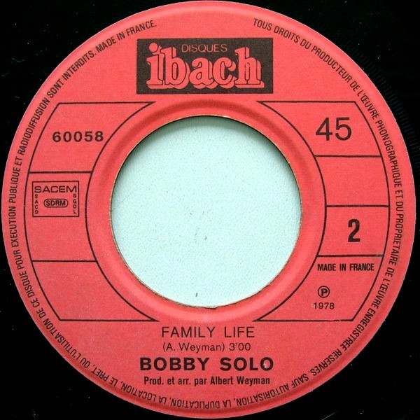 Bobby Solo - Una Lacrima Sul Viso | Disques Ibach (60058) - 4