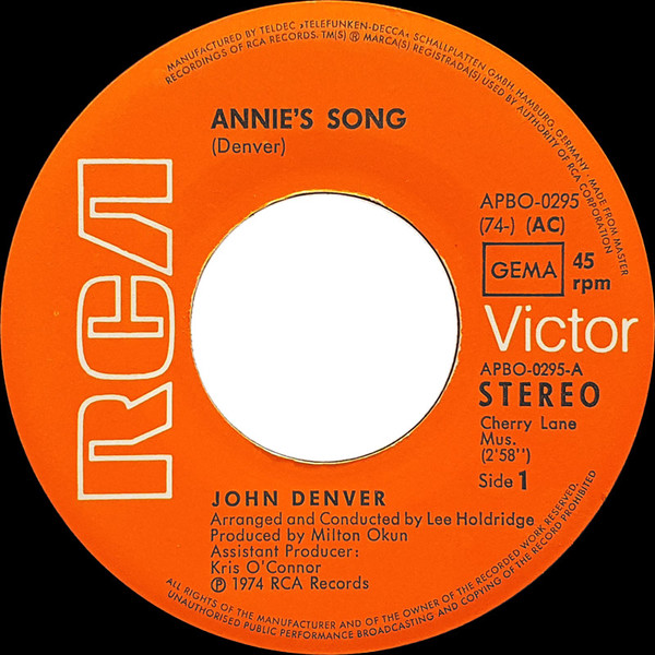John Denver - Annie's Song | RCA Victor (APBO-0295) - 3 John Denver - Annie's Song | RCA Victor (APBO-0295) - 3