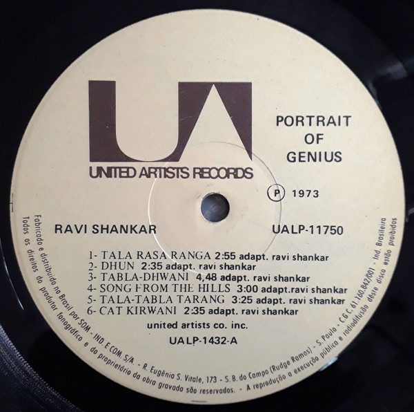 Ravi Shankar - Portrait Of Genius | United Artists Records (UALP 11750) - 3