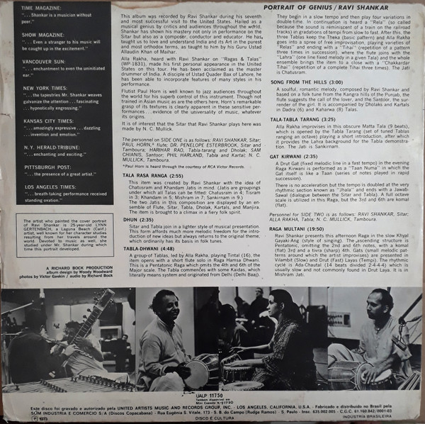 Ravi Shankar - Portrait Of Genius | United Artists Records (UALP 11750) - 2