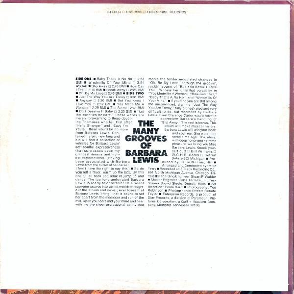 Barbara Lewis - The Many Grooves Of Barbara Lewis | Enterprise (ENS 1006) - 2 Barbara Lewis - The Many Grooves Of Barbara Lewis | Enterprise (ENS 1006) - 2