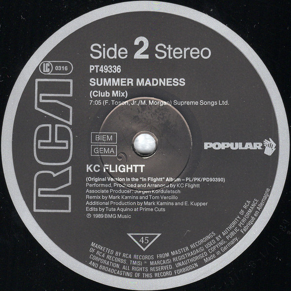 KC Flightt - Summer Madness | RCA (PT 49336) - 4 KC Flightt - Summer Madness | RCA (PT 49336) - 4