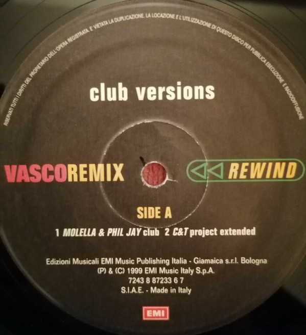 Vasco Rossi - Rewind (Club Versions) | EMI (7243 8 87233 6 7) - main Vasco Rossi - Rewind (Club Versions) | EMI (7243 8 87233 6 7) - main