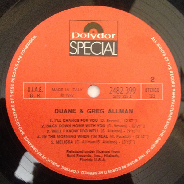 Duane & Greg Allman - Duane & Greg Allman | Polydor (2482 399) - 4 Duane & Greg Allman - Duane & Greg Allman | Polydor (2482 399) - 4