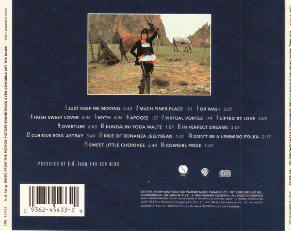 k.d. lang - Music From The Motion Picture Soundtrack Even Cowgirls Get The Blues | Sire (CDW 45433) - 3 k.d. lang - Music From The Motion Picture Soundtrack Even Cowgirls Get The Blues | Sire (CDW 45433) - 3