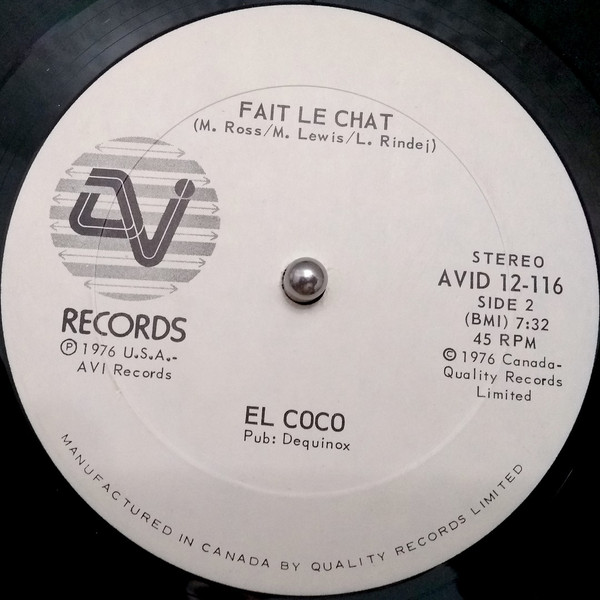 El Coco - Let's Get It Together / Fait Le Chat (12") [Vinyl] | AVI Records (AVID 12-116) - 2