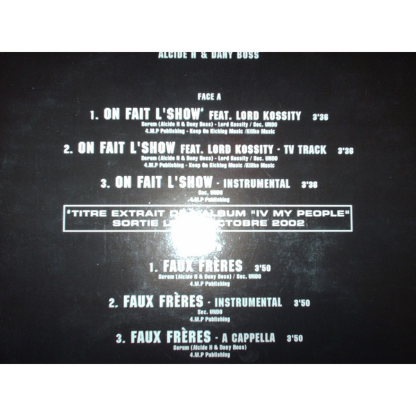 Serum - On Fait L'Show / Faux Frères | IV My People Records (MYP M13-6) - 2