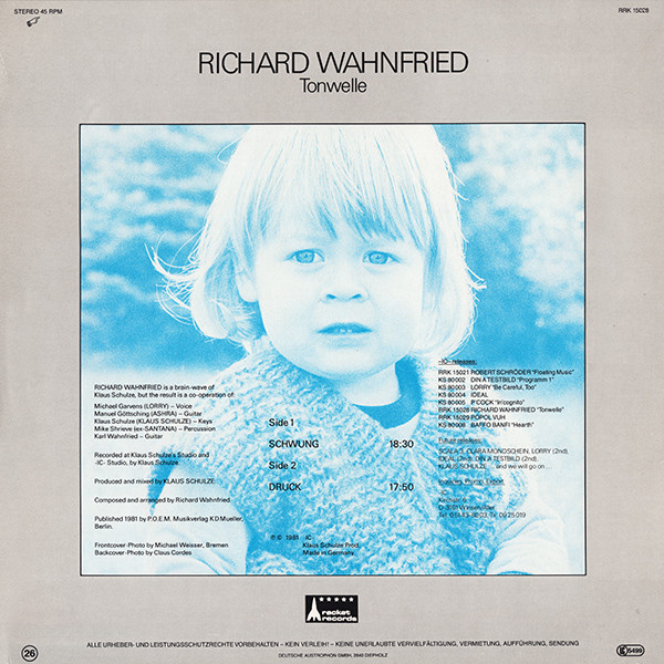 Richard Wahnfried - Tonwelle | Racket Records (RRK 15028) - 2