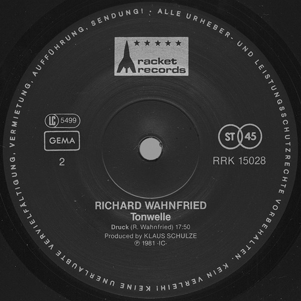 Richard Wahnfried - Tonwelle | Racket Records (RRK 15028) - 4