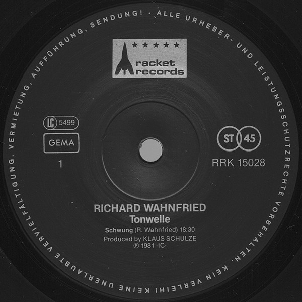Richard Wahnfried - Tonwelle | Racket Records (RRK 15028) - 3