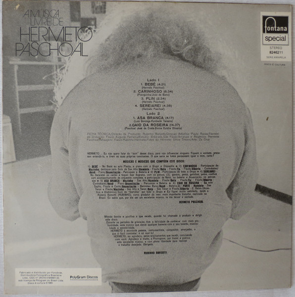 Hermeto Pascoal - A Música Livre De Hermeto Paschoal | Fontana (824 621-1) - 2