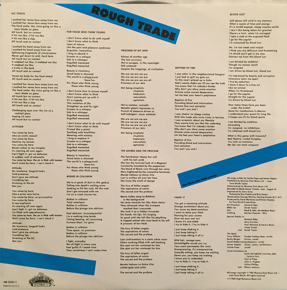 Rough Trade - For Those Who Think Young [Vinyl] | The Boardwalk Entertainment Co (NB 33261-1) - 4