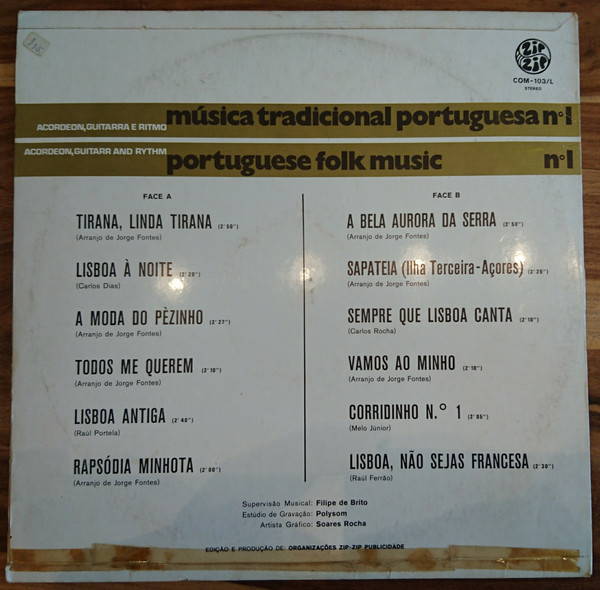 Jorge Fontes - Música Tradicional Portuguesa N° 1 - Portuguese Folk Music N° 1 | Zip Zip (COM-103/L) - main