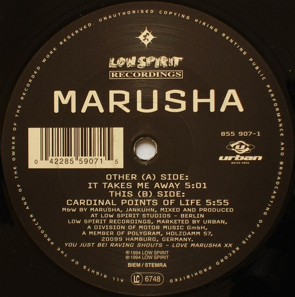 Marusha - It Takes Me Away | Low Spirit Recordings (855 907-1) - 3