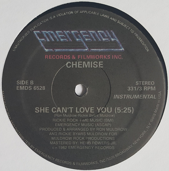 Chemise - She Can't Love You | Emergency Records (EMDS 6528) - 2 Chemise - She Can't Love You | Emergency Records (EMDS 6528) - 2