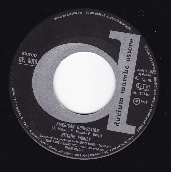 The Ritchie Family - American Generation | Durium (DE 3016) - 3 The Ritchie Family - American Generation | Durium (DE 3016) - 3