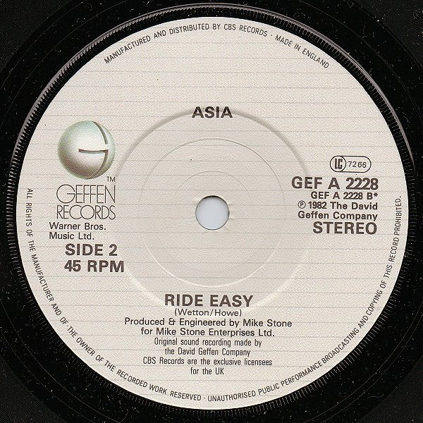 Asia - Only Time Will Tell | Geffen Records (GEF A 2228) - 4 Asia - Only Time Will Tell | Geffen Records (GEF A 2228) - 4