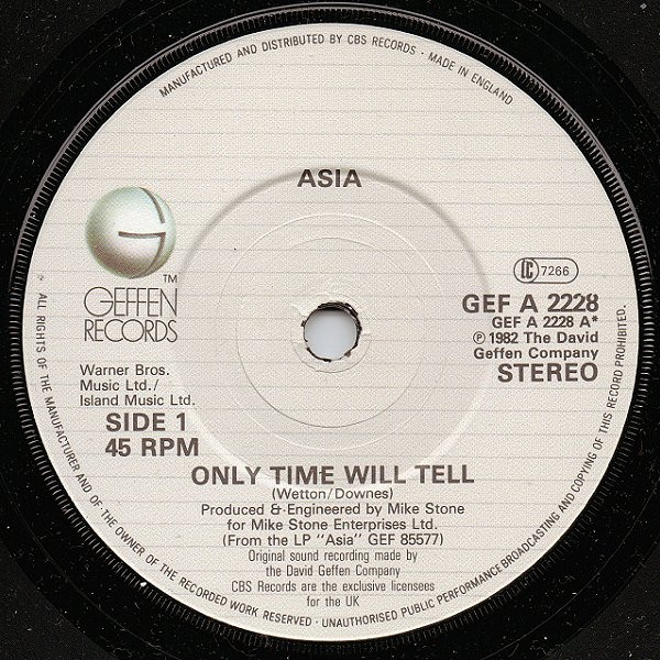 Asia - Only Time Will Tell | Geffen Records (GEF A 2228) - 3 Asia - Only Time Will Tell | Geffen Records (GEF A 2228) - 3