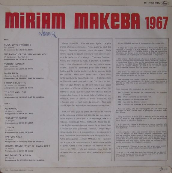 Miriam Makeba - Miriam Makeba 1967 Click Song | Mercury (124.029 MDL) - 2
