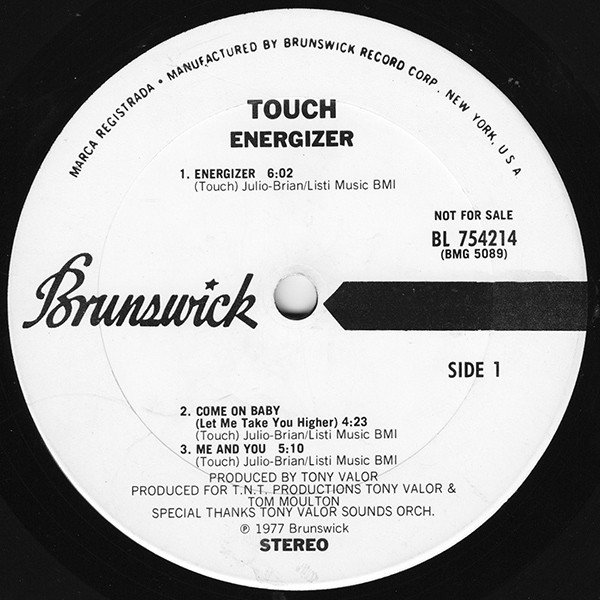 Touch - Energizer [Vinyl] | Brunswick (BL 754214) - 3