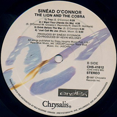 Sinéad O'Connor - The Lion And The Cobra | Chrysalis (CHS-41612) - 3
