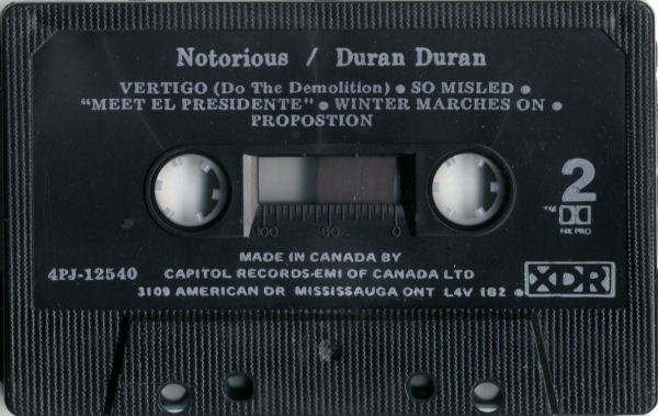 Duran Duran - Notorious [Cassette] | Capitol Records (4PJ-12540) - 4