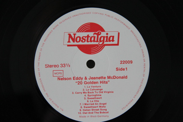 Nelson Eddy & Jeanette MacDonald - 20 Golden Hits | Nostalgia (F 22009) - 4