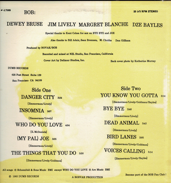 Bob - Backward | Dumb Records (d.7589) - 2 Bob - Backward | Dumb Records (d.7589) - 2