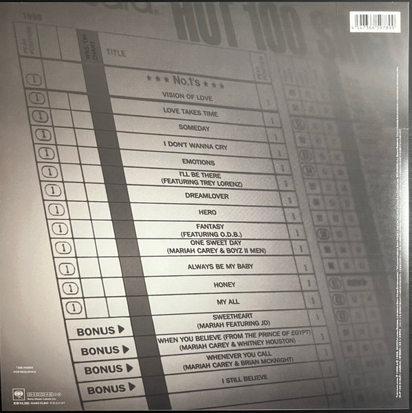 Mariah Carey - #1's | Sony Records Int'l (SIJP 135-6) - 4