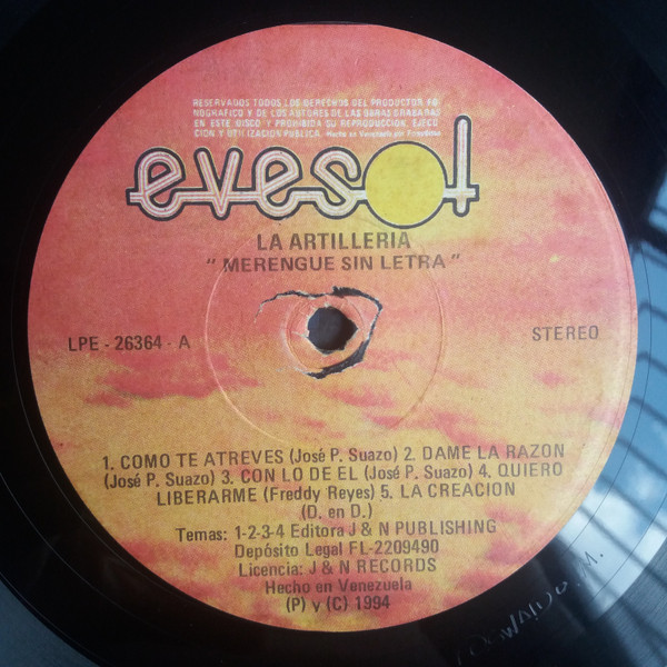 La Artillería - Merengue Sin Letra | Evesol (LPE-26364) - 4 La Artillería - Merengue Sin Letra | Evesol (LPE-26364) - 4