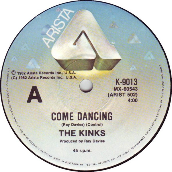 The Kinks - Come Dancing | Arista (K-9013) - main