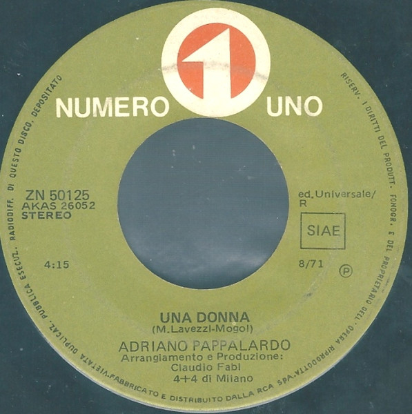 Adriano Pappalardo - Una Donna | Numero Uno (ZN 50125) - 3 Adriano Pappalardo - Una Donna | Numero Uno (ZN 50125) - 3