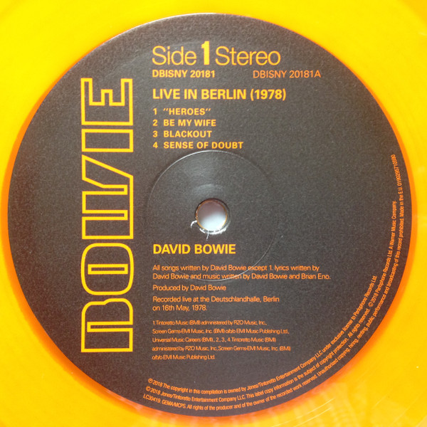 David Bowie - Live In Berlin [1978] L.P. | Parlophone (DBISNY 20181) - 3