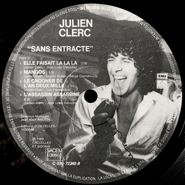 Julien Clerc - Sans Entracte | Pathé (2C070-72249) - 4