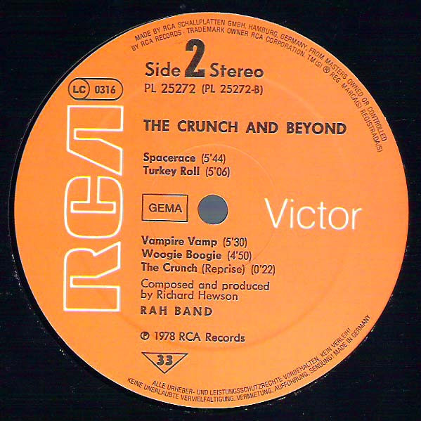 RAH Band - The Crunch & Beyond | RCA Victor (PL 25272) - 4 RAH Band - The Crunch & Beyond | RCA Victor (PL 25272) - 4