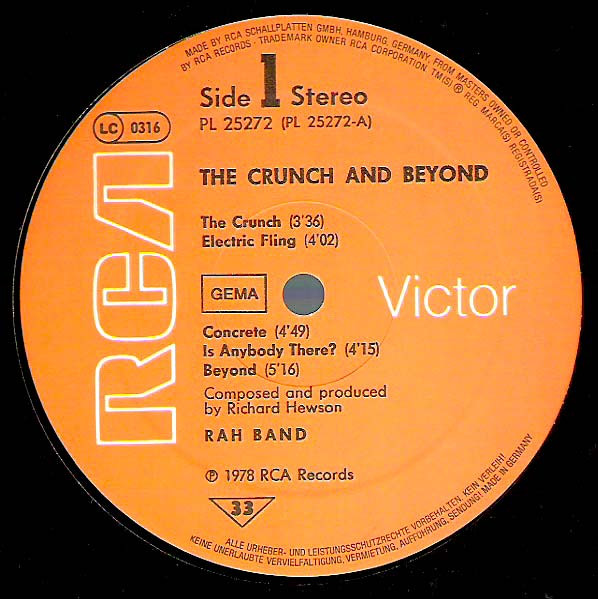 RAH Band - The Crunch & Beyond | RCA Victor (PL 25272) - 3 RAH Band - The Crunch & Beyond | RCA Victor (PL 25272) - 3