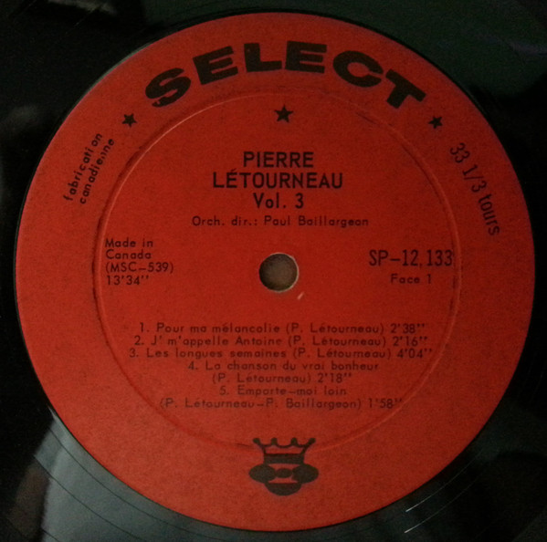 Pierre Létourneau - Vol. 3 | Select (SP-12.133) - 3