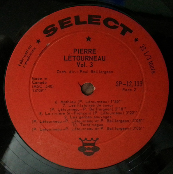 Pierre Létourneau - Vol. 3 | Select (SP-12.133) - 4