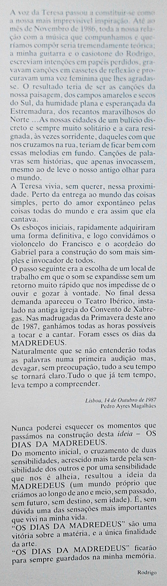 Madredeus - Os Dias Da Madredeus | EMI (7487761) - 2