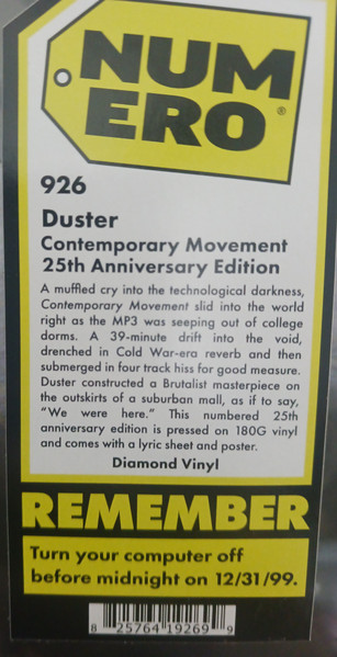 Duster - Contemporary Movement (vinyle transparent) | Numero Group (NUM926B) - 3 Duster - Contemporary Movement (vinyle transparent) | Numero Group (NUM926B) - 3