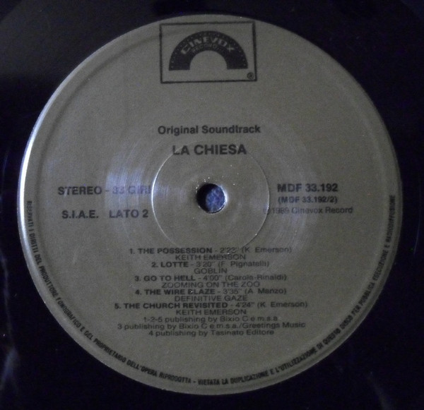 Various - La Chiesa (Original Soundtrack) | Cinevox Record (MDF 33.192) - 4