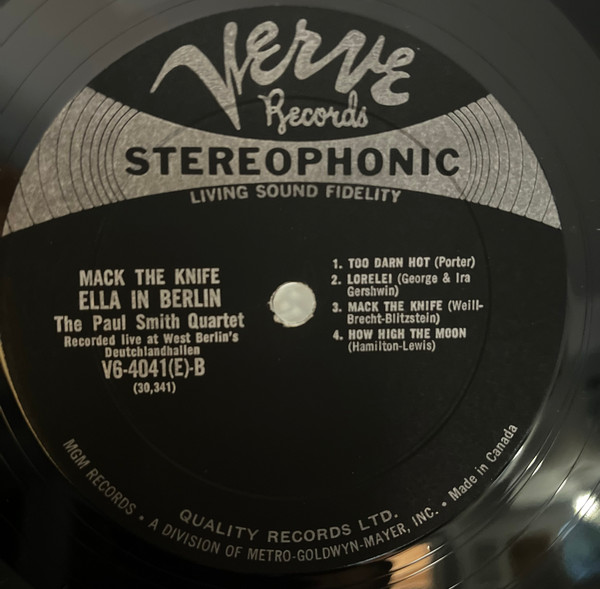 Ella Fitzgerald - Ella In Berlin | Verve Records (V6-4041) - 4 Ella Fitzgerald - Ella In Berlin | Verve Records (V6-4041) - 4