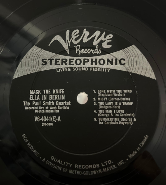 Ella Fitzgerald - Ella In Berlin | Verve Records (V6-4041) - 3 Ella Fitzgerald - Ella In Berlin | Verve Records (V6-4041) - 3