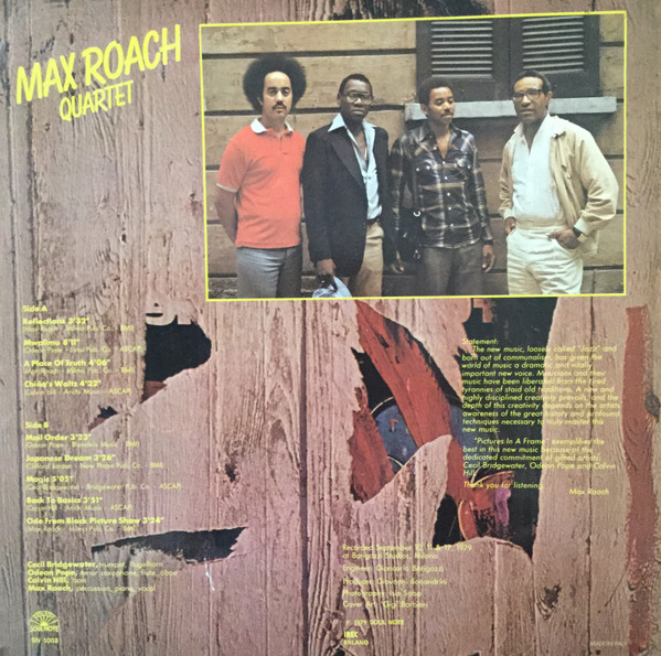 Max Roach Quartet - Pictures In A Frame | Soul Note (SN 1003) - main Max Roach Quartet - Pictures In A Frame | Soul Note (SN 1003) - main