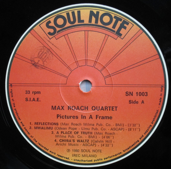 Max Roach Quartet - Pictures In A Frame | Soul Note (SN 1003) - 2 Max Roach Quartet - Pictures In A Frame | Soul Note (SN 1003) - 2