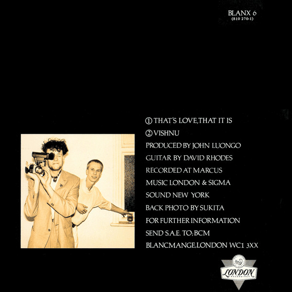 Blancmange - That's Love, That It Is (New Dance Mix Version) (12") [Vinyl] | London Records (BLANX 6) - 2