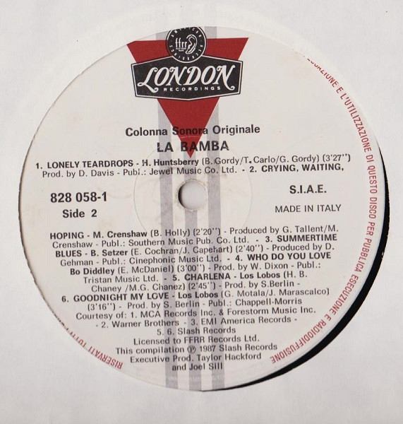 Various - La Bamba - Original Motion Picture Soundtrack | London Records (828 058-1) - main Various - La Bamba - Original Motion Picture Soundtrack | London Records (828 058-1) - main